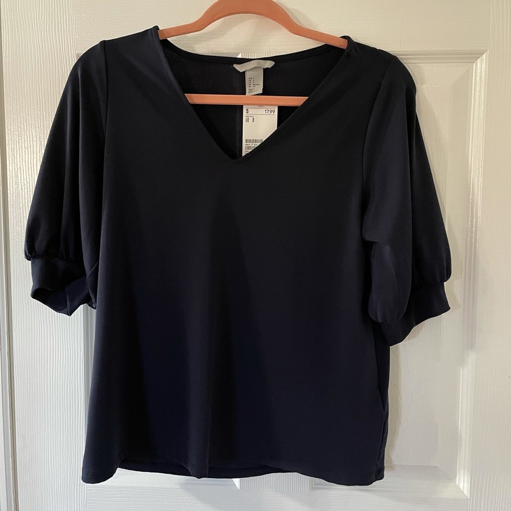 NWT H&M navy blue blouse